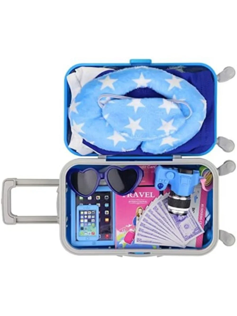 24 Pcs 18-Inch Doll Clothes Travel Set with Suitcase & Accessories for Kids
